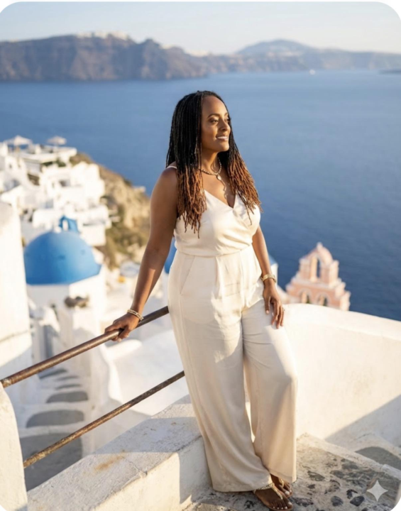 Prompt of the Day 💻✍🏾 Santorini Calm Escape