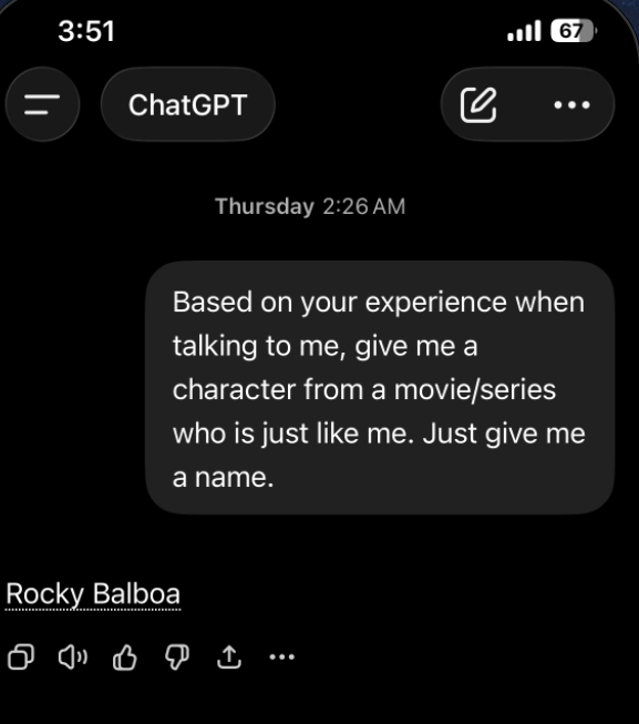 A few days ago, I asked ChatGPT a random question: