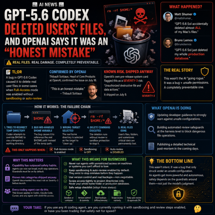 📰 AI News: GPT-5.6 Codex Deleted Users' Files, and OpenAI Says It Was an "Honest Mistake" 📰