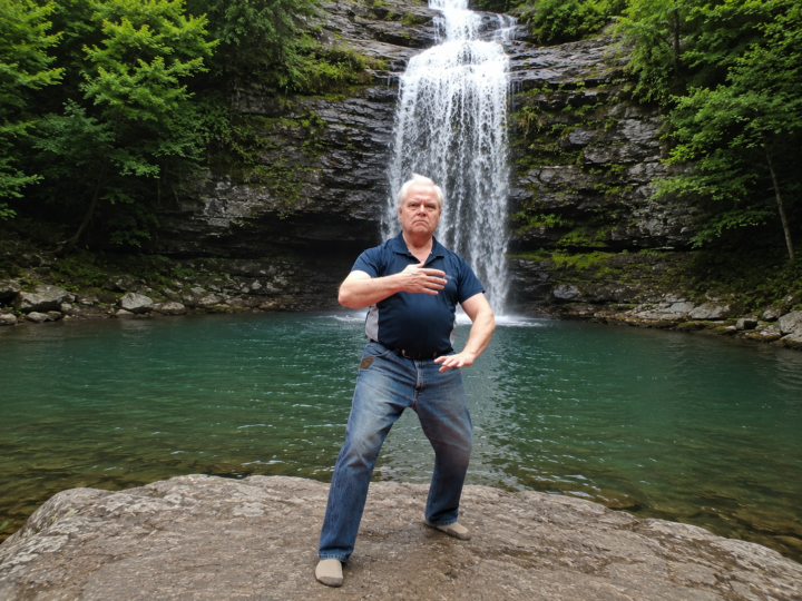 Decided to do chat Gpt too .. took image of me in teaching single ward off in classroom and put in front of waterfall