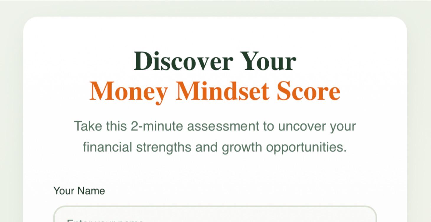 FREE QUIZ - Money Mindset Score
