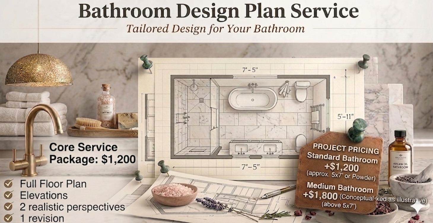 Customized Bathroom Floor Plan Service