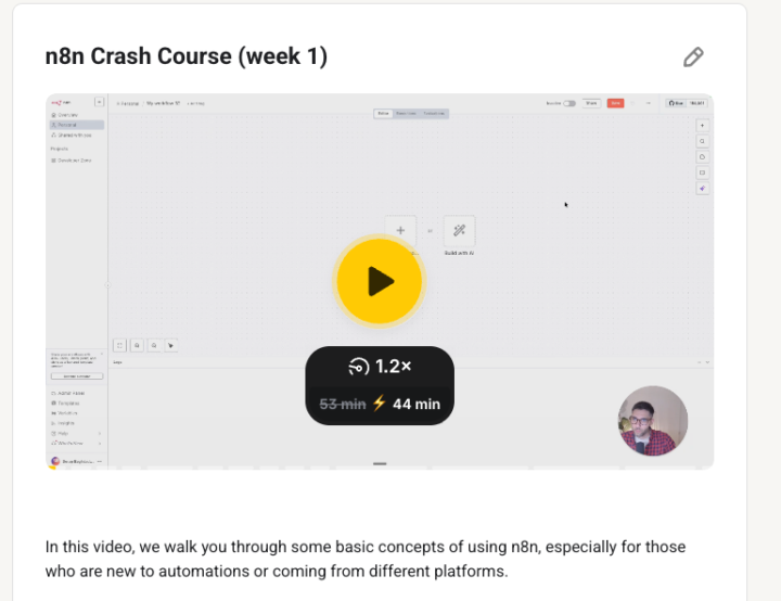 n8n Crash Course (week 1) is now live