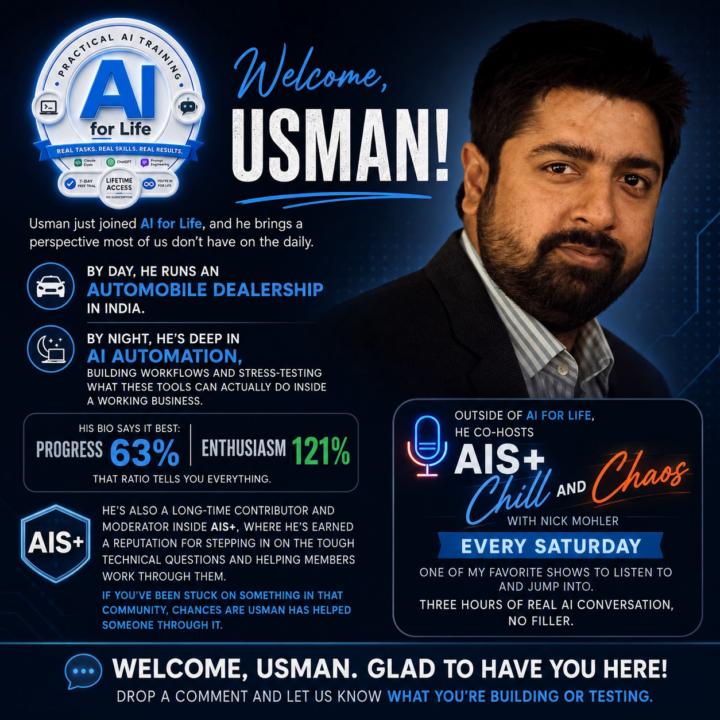 ⭐ New member spotlight: Usman Mohammed ⭐