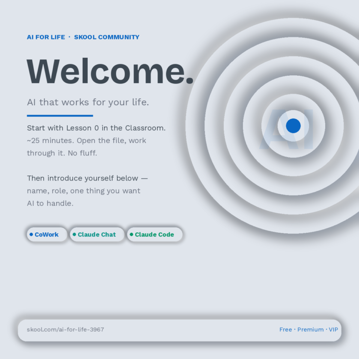 Start here — welcome to AI for Life