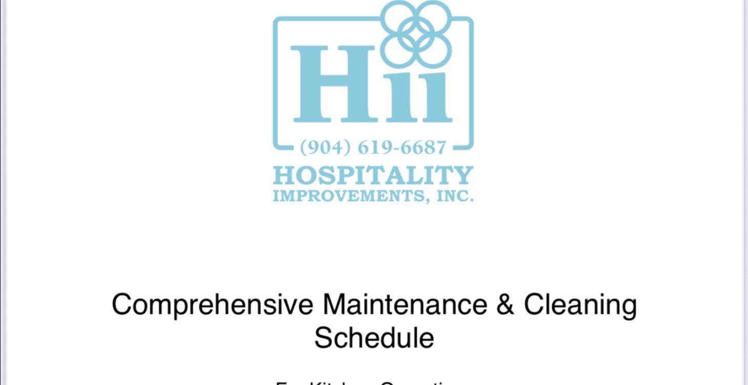 Maintenance schedule kitchen