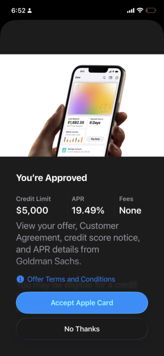 I got soft pull for $5k Apple Card🔥