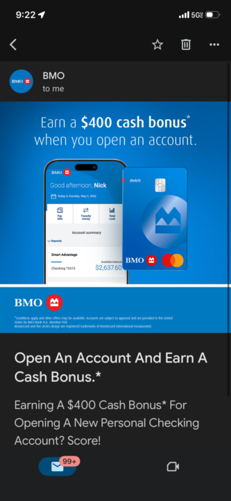 Yo is BMO a good bank to get a bag?