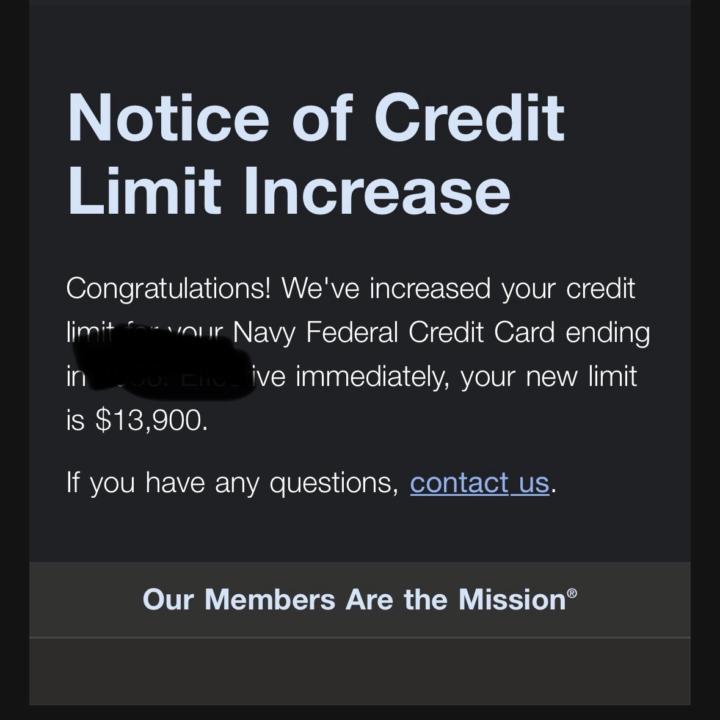 Limit increase 