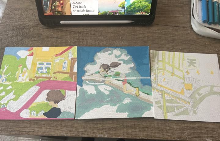 Random mini studio ghibli paintings I am working on