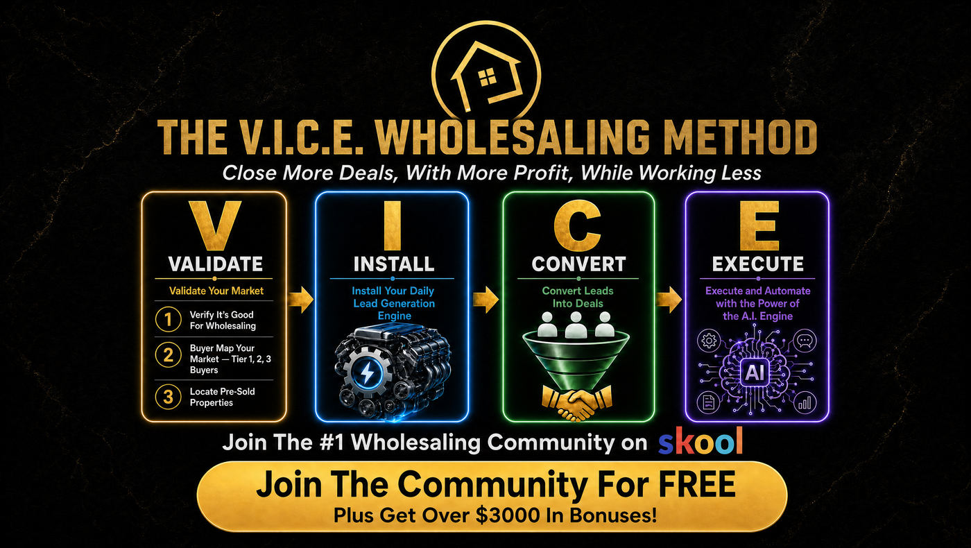 V.I.C.E Method Wholesaling