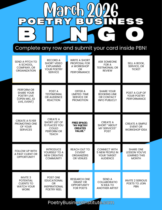 Poetry Business Bingo Is Back | March Is About EXECUTION