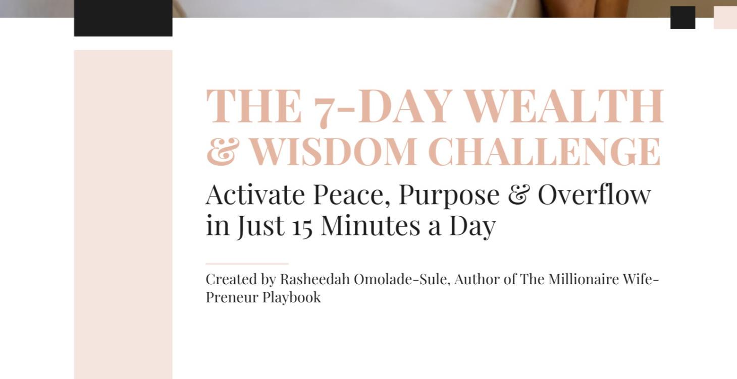 The 7-Day Wealth  & Wisdom Challenge