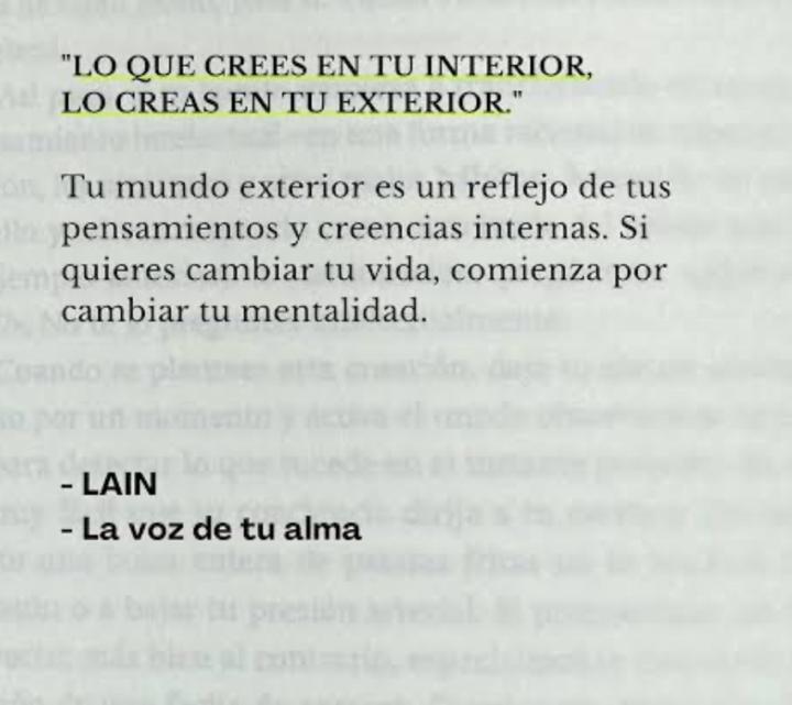 LO QUE CREES EN TU INTERIOR, LO CREAS EN TU EXTERIOR