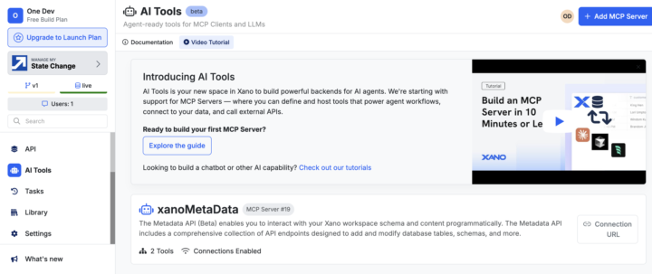 Building a no-code MCP server in Xano