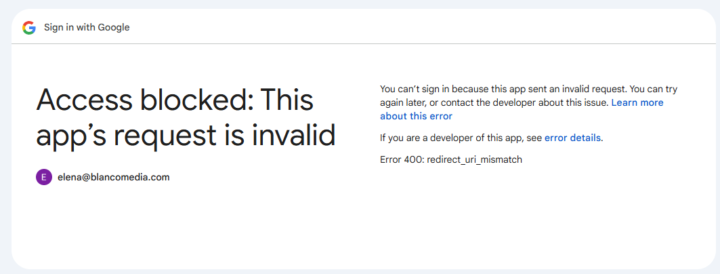 Issues with Google Oauth