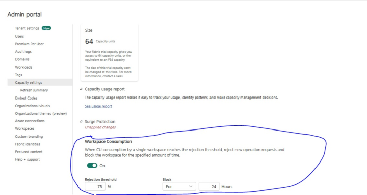 Workspace CU Consumption for Surge Protection - Rolled Out!