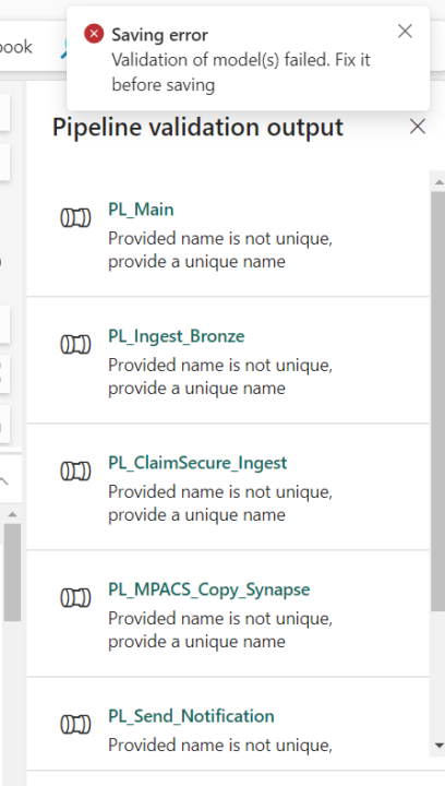 Issues with new connection Pipeline settings.