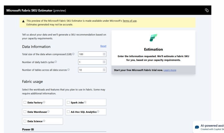 Introducing: Fabric Capacity Cost Estimator (Public Preview)