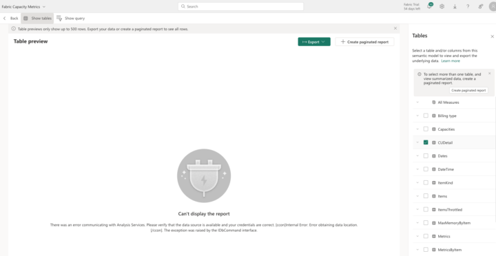 Issues with Microsoft Fabric Capacity Metrics