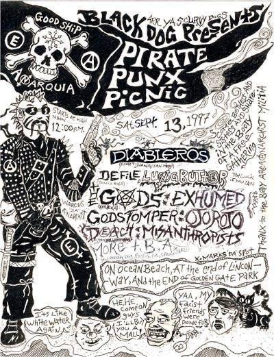 The very first PyratePunx show, no venue, except on Ocean Beach: