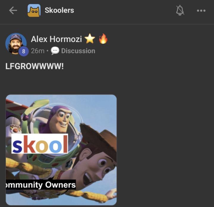 剛剛Skool公布了什麼消息？Hormozi很嗨捏？