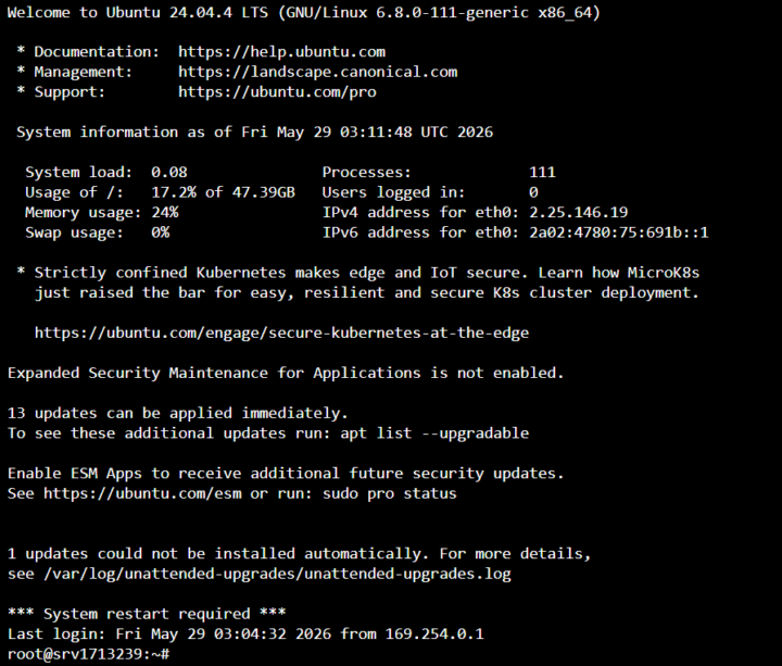 stuck in terminal for setup - question