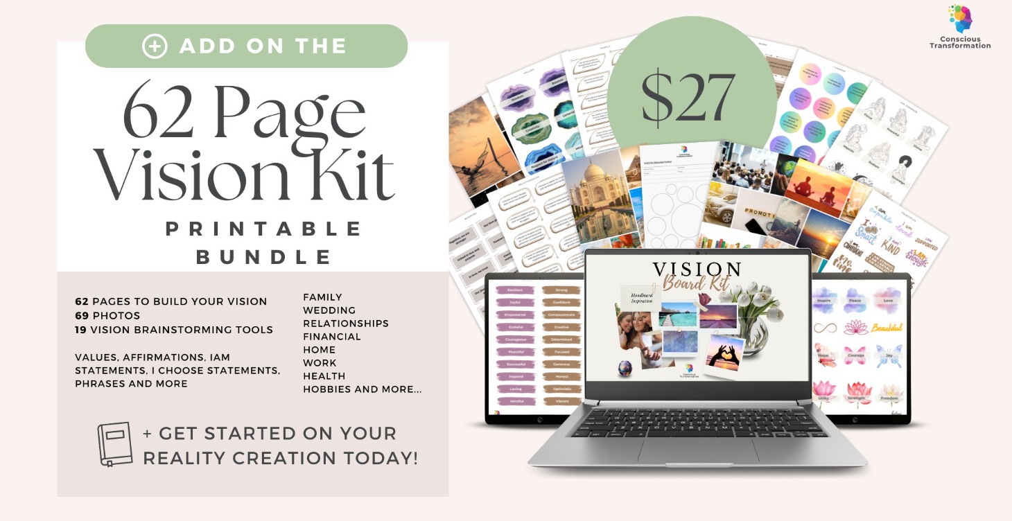 62-Page Printable Vision Board Kit Bundle