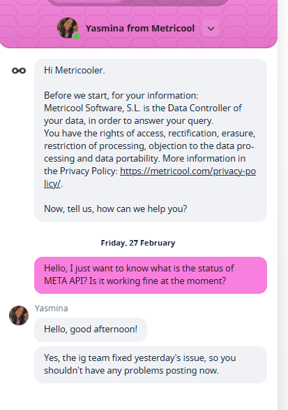 Metricool Funcionando Correctamente