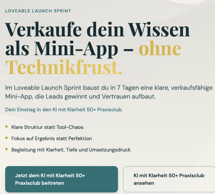Marktsonntag bei Skool: Wer kommt mit in den KI mit Klarheit 50+ Praxisclub? 🧺📣