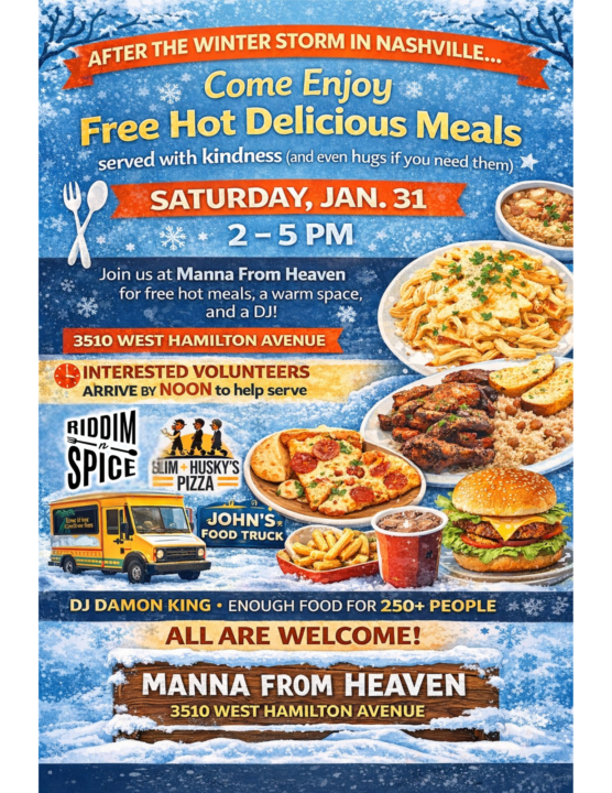 Come join us for Free Delicious Hot Meals tomorrow, 2-5! 