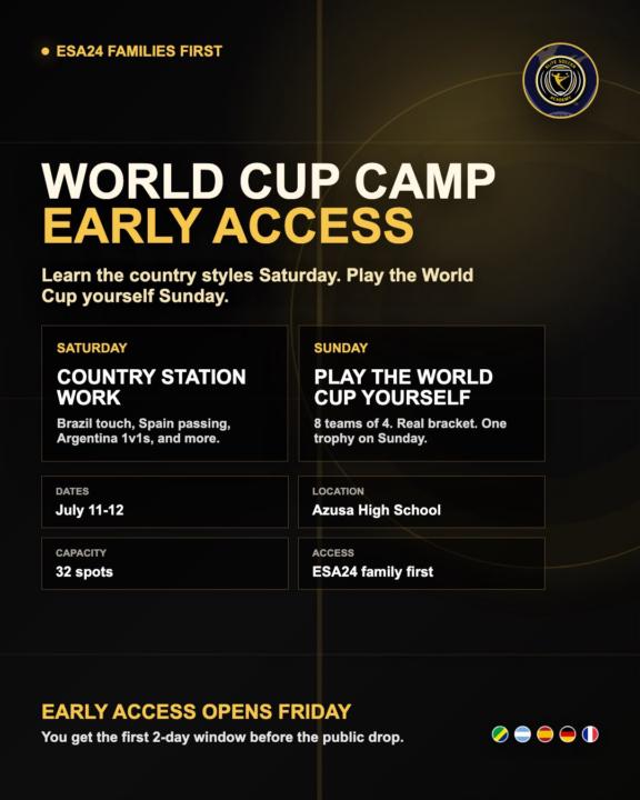 WORLD CUP CAMP THIS SUMMER!! 🌎 🏆 