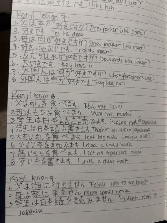 Kanji lesson 7,8 & 9 
