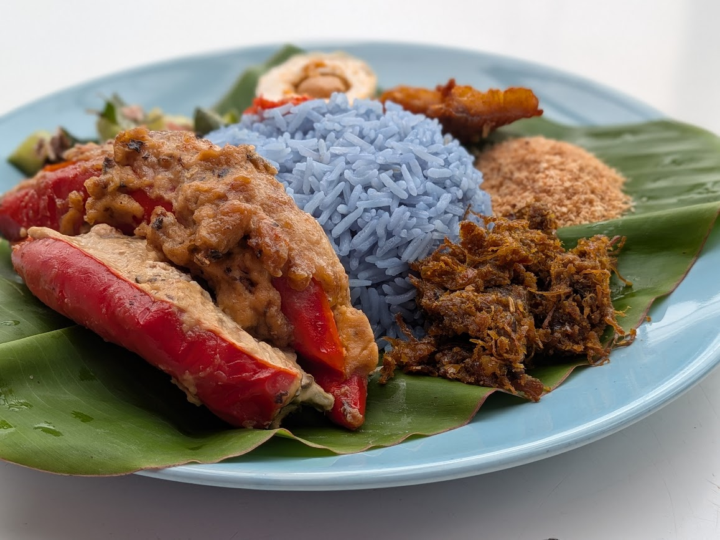 Nasi Kerabu - with Blue Pea Flower Extract