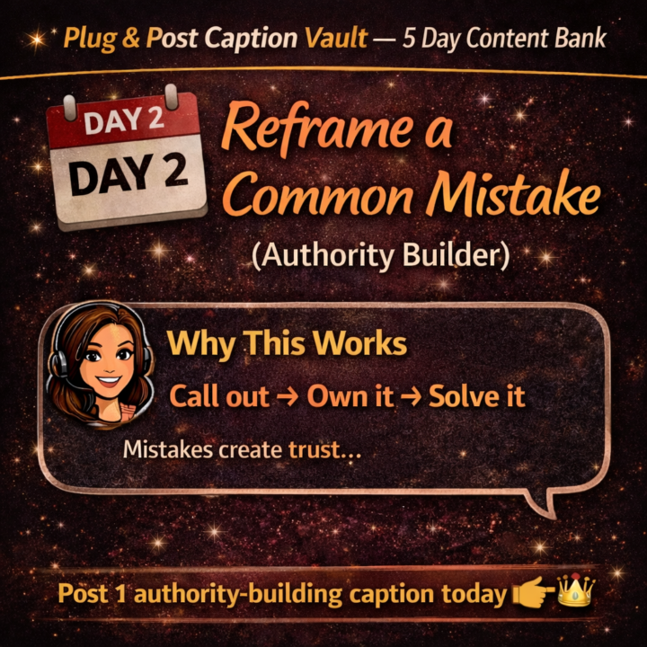 ✨ Plug & Post Caption Vault — 5 Day Content Bank