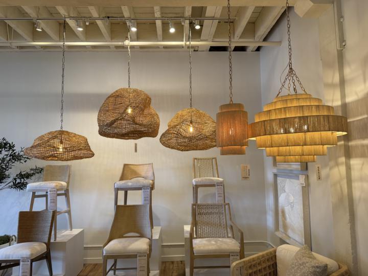 Palecek San Francisco Showroom Basket Light Fixtures