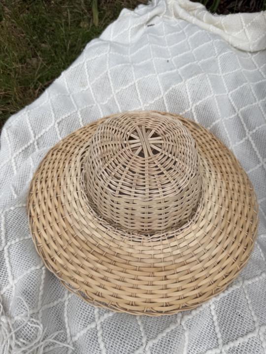 Woven hat and shopping cart