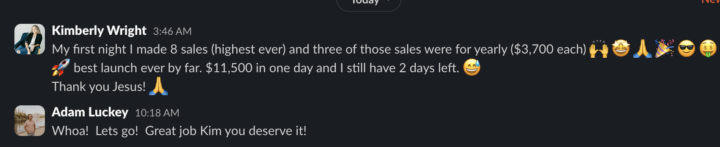 Shout out to Kim who's had her biggest sales day ever at $15,200