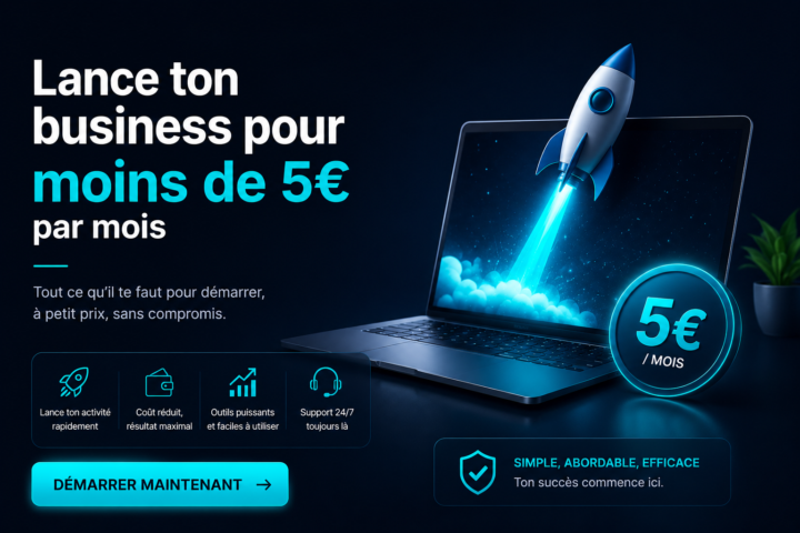 Lance ton business pour moins de 5€ par mois