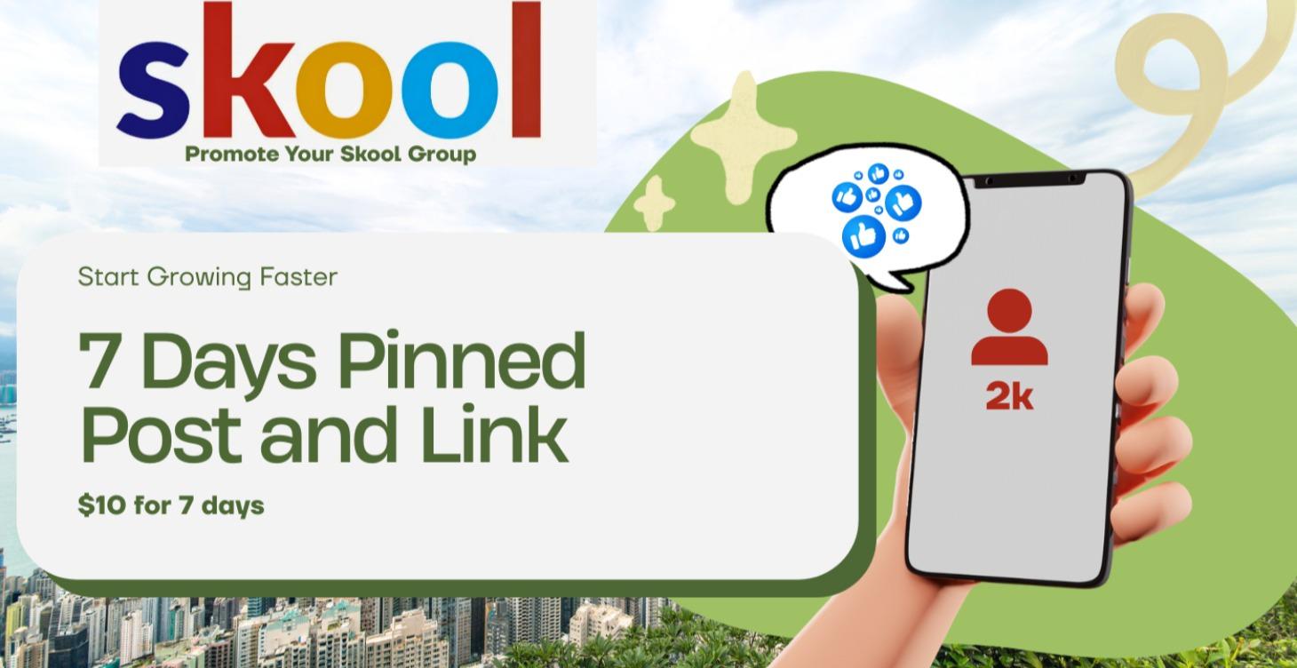 Pin Your Skool Link for A Week on The Communty Tab