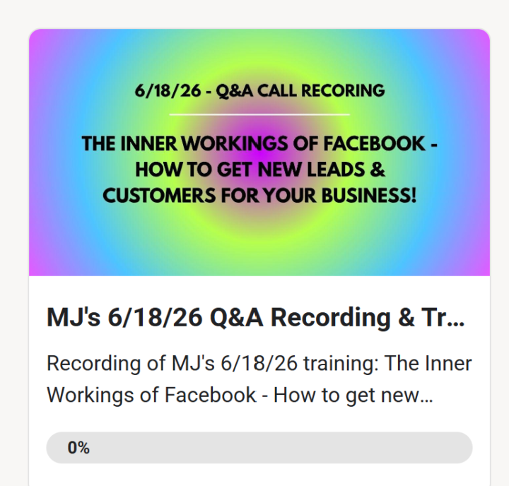 🚀🧨🔥LAST NIGHT'S training on "The Inner Workings" of Facebook is Now "Live" in the Classroom! 