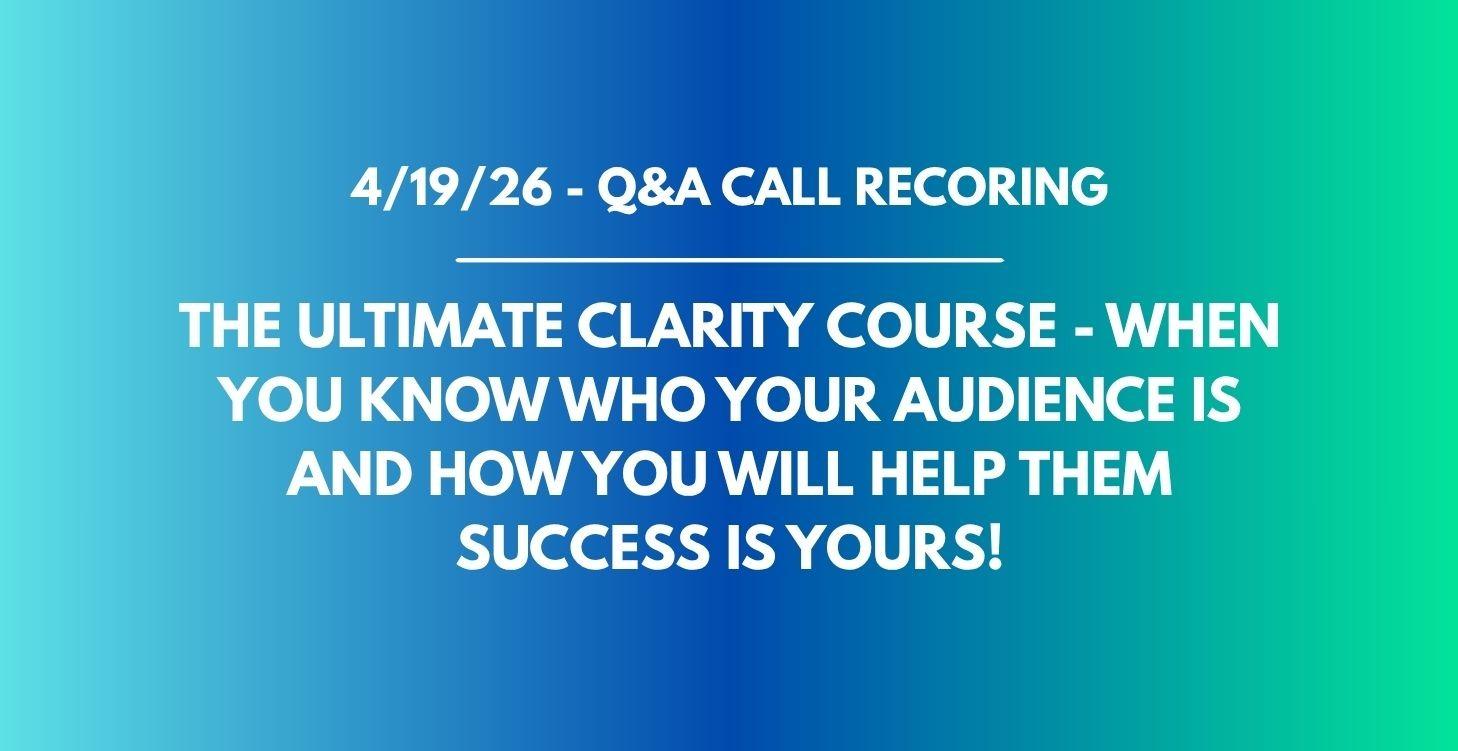 MJ's 4/19/26 Q&A Call Recording