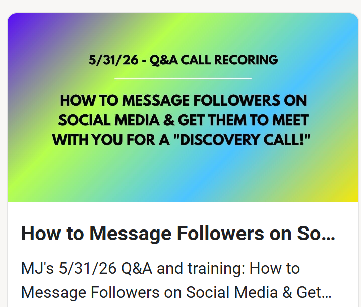 NEW Course in the Classroom - How to message your Followers on Social Media and get them to book a call with you! 