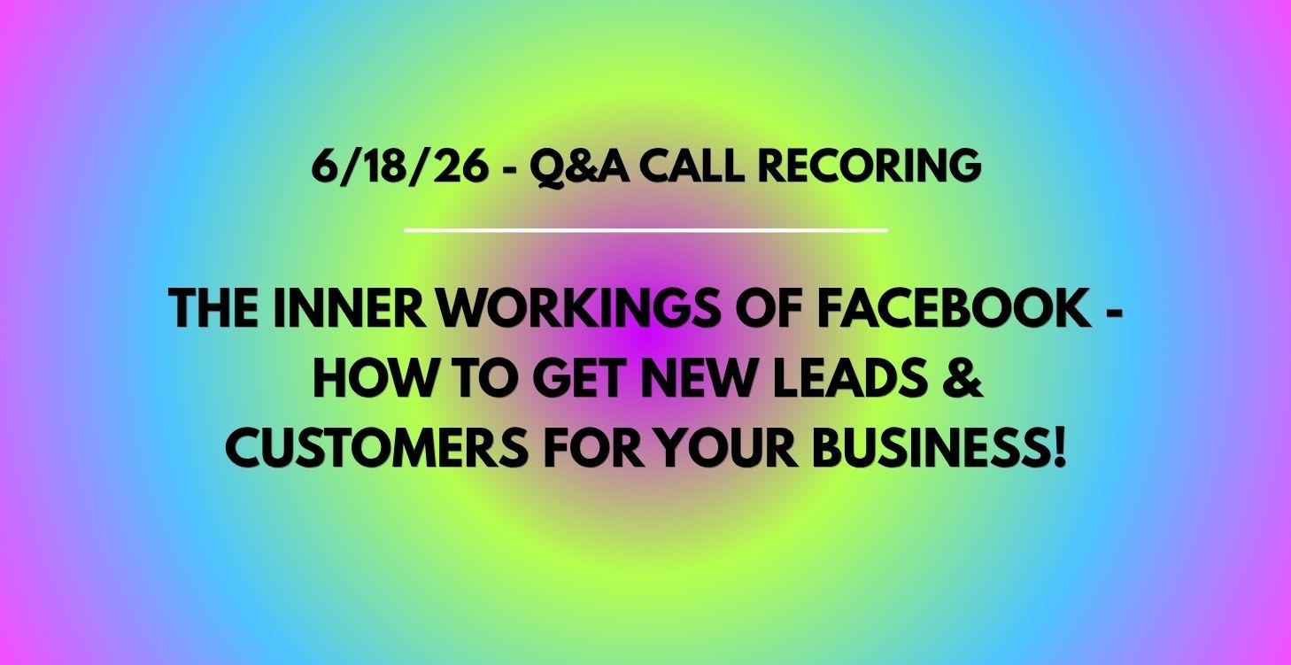 MJ's 6/18/26 Q&A Recording & Training