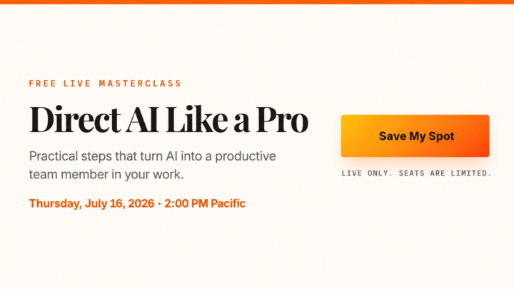 Free Masterclass Thursday July 16 at 2 pm pst