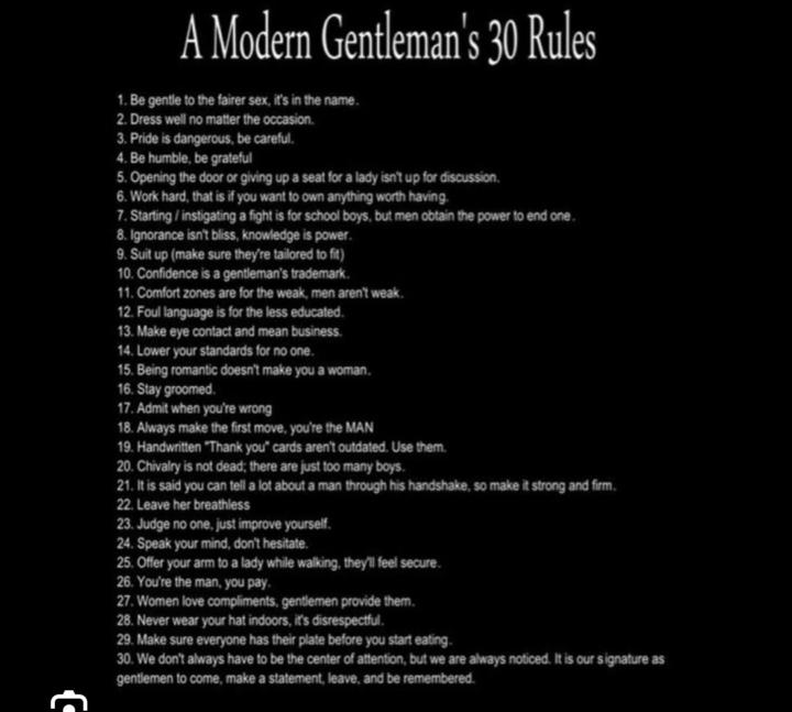 Rules Of A Modern Gentleman 