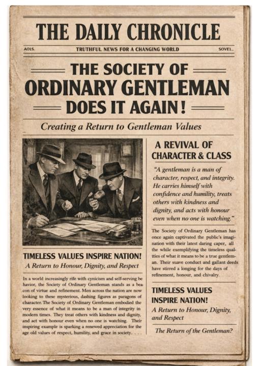 Breaking News, read all about it, breaking news!