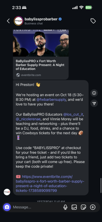 BABYLISS CONTACTED ME!!