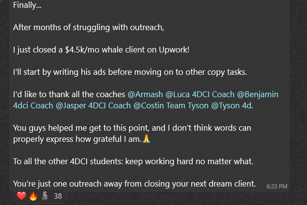 $4.5k/mo client and more wins