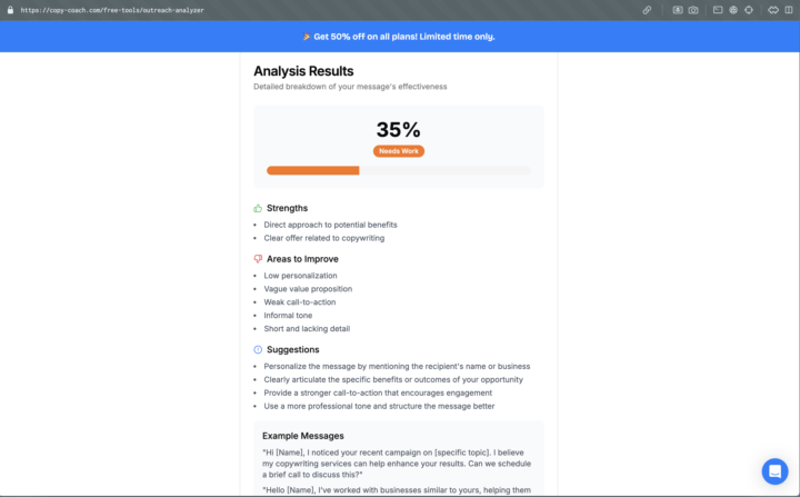 Outreach analyzer free tool